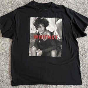 Whitney Houston Black Graphic cotton T-Shirt